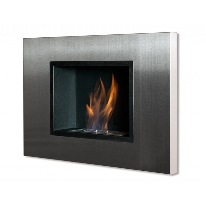 Ignis Quadra Recessed Ventless Ethanol Fireplace with Glass N9