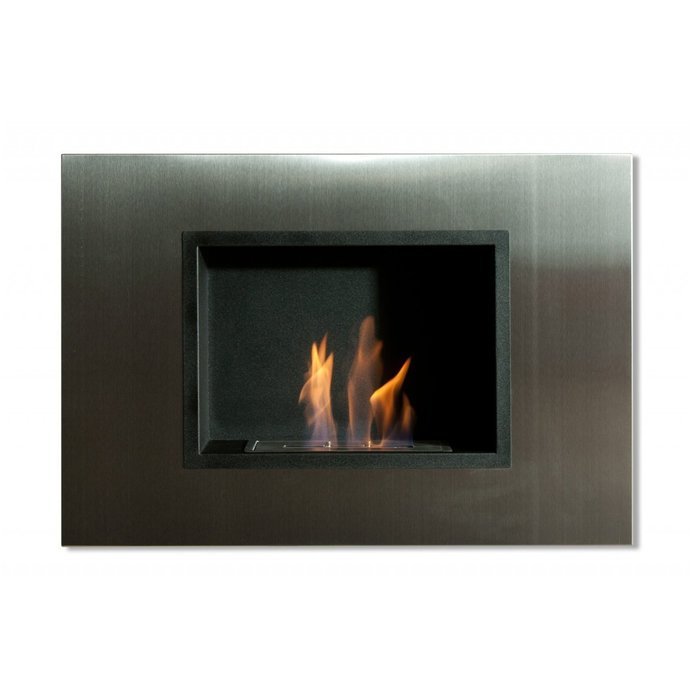 Ignis Quadra Recessed Ventless Ethanol Fireplace with Glass N10
