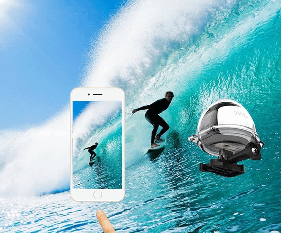 SEREE S1 Action Camera Camcorder 4K 360 Degrees Wifi Mini Ultra HD Panorama Sport Driving VR Camera Waterproof... N4