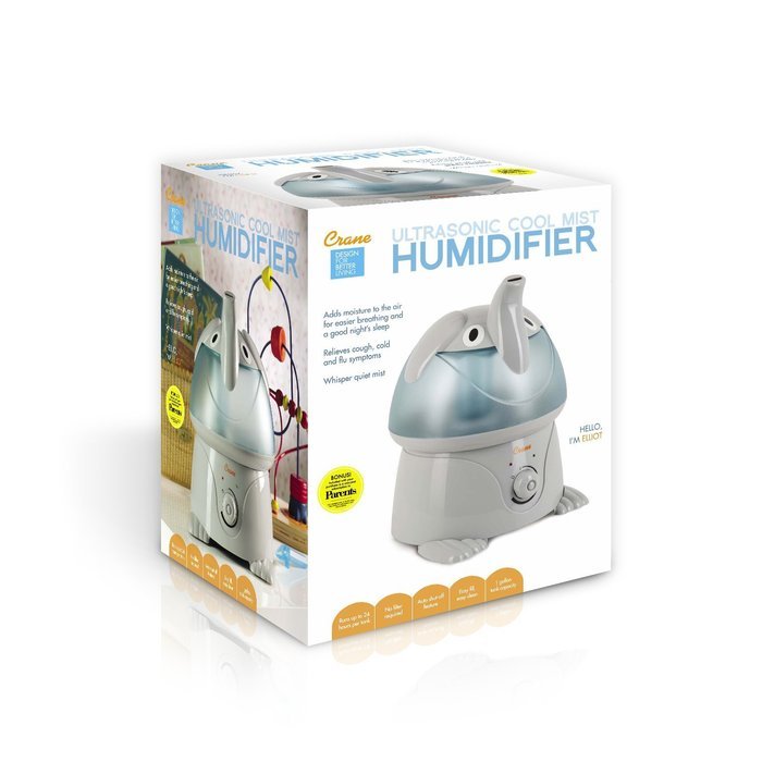 Crane Adorable 1 Gallon Ultrasonic Cool Mist Humidifier, Elephant N2