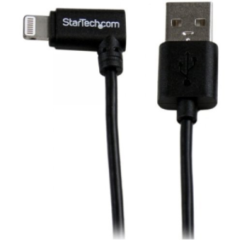 STARTECH.COM USBLT2MBR / 2m (6ft) Angled Black Apple 8-pin Lightning Connector to USB Cable...