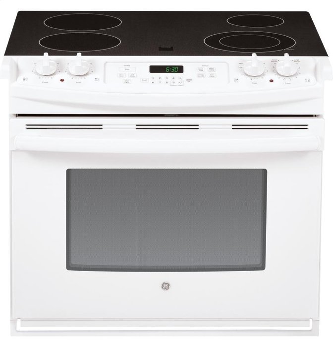 GE JD630DFWW 31.25" Drop-In Electric Range with Smoothtop Cooktop, None Drawer, 4.4 cu. ft. Primary Oven Capacity...