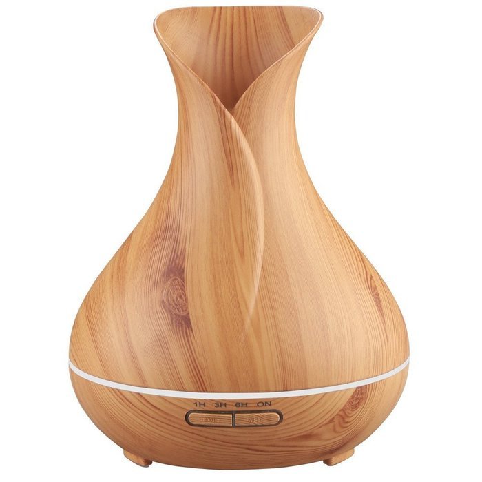 LOTOS 400ML Waterless Auto Shut-off Ultrasonic Essential Oil Aromatherapy Wood Grain N3