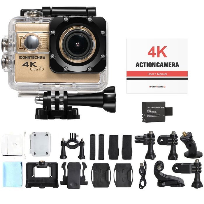 ICONNTECHS IT Ultra HD 4K Sport Action Camera WIFI 1080P 60fps HDMI 20MP+ 170 Degree Wide Viewing Angle Waterproof...