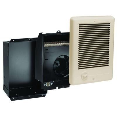Cadet Com-Pak Plus 9 in. x 12 in. 1,000-Watt 120 Volt Fan-Forced In-Wall Electric Heater Almond