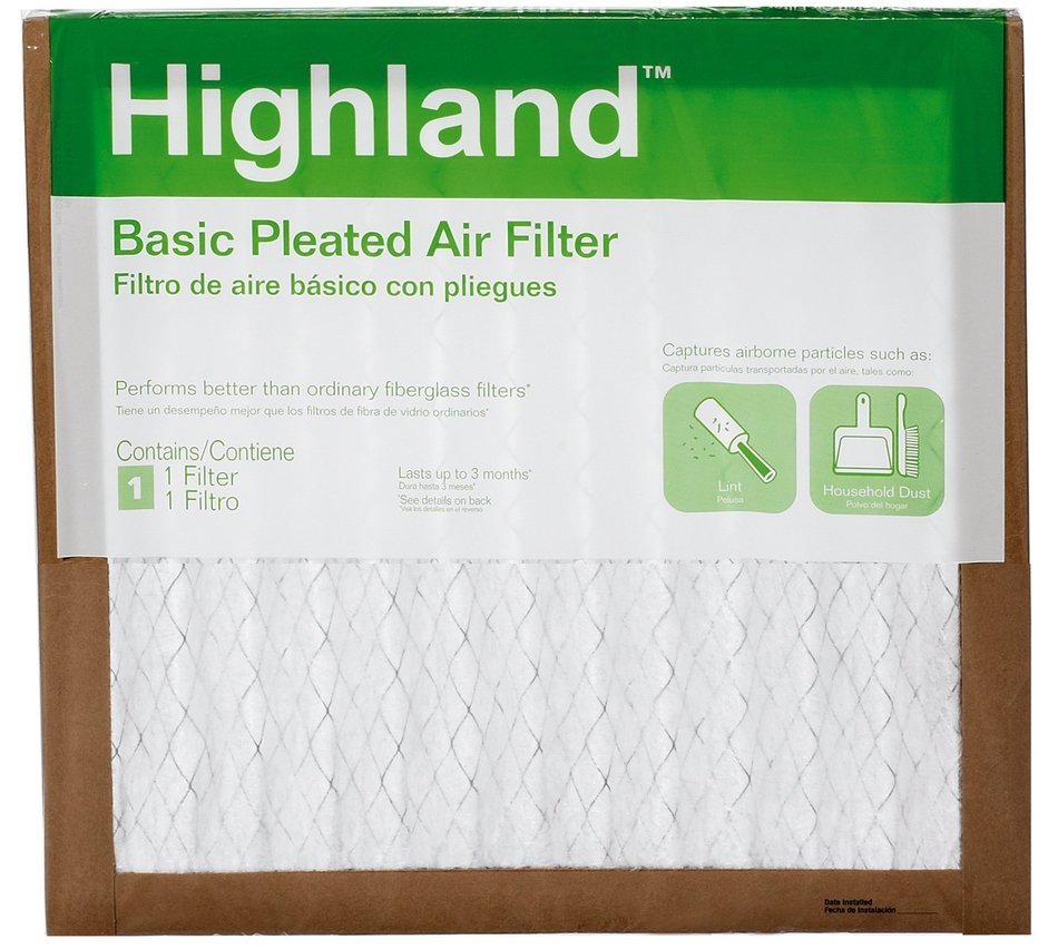 3M FBA11DC-6 Highland Basic Pleated Air Filter, 14" x 14" x 1"