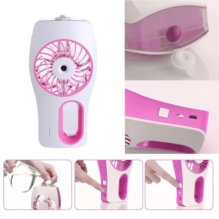TANYHI Handheld USB Recharge Fan Facial Humidifier Mist Water Spray Fresh Air Conditioner for Beauty, Home, Office... N3
