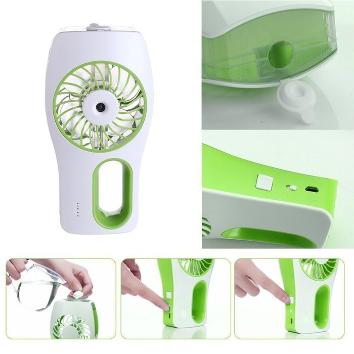 TANYHI Handheld USB Recharge Fan Facial Humidifier Mist Water Spray Fresh Air Conditioner for Beauty, Home, Office... N4