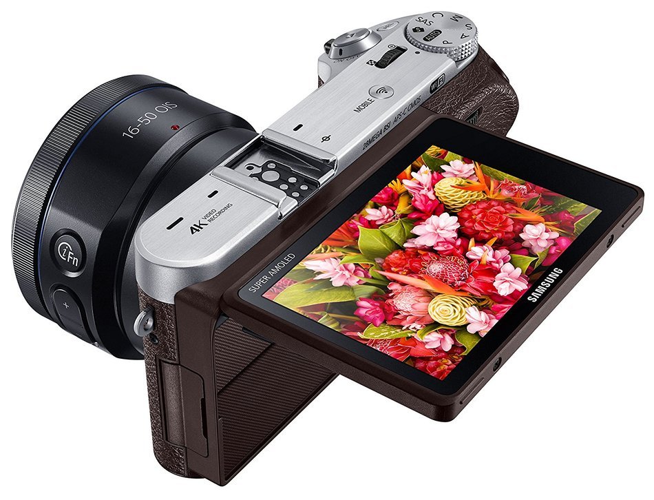 Samsung NX500 28 MP Wireless Smart Mirrorless Digital Camera with 16-50mm Power Zoom Lens (Brown)