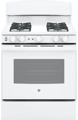 GE JGB450DEKWW 30" Gas Freestanding Range with 4 Burners, Sealed Burner, Storage Drawer, 5.0 cu. ft. Primary Oven... N2