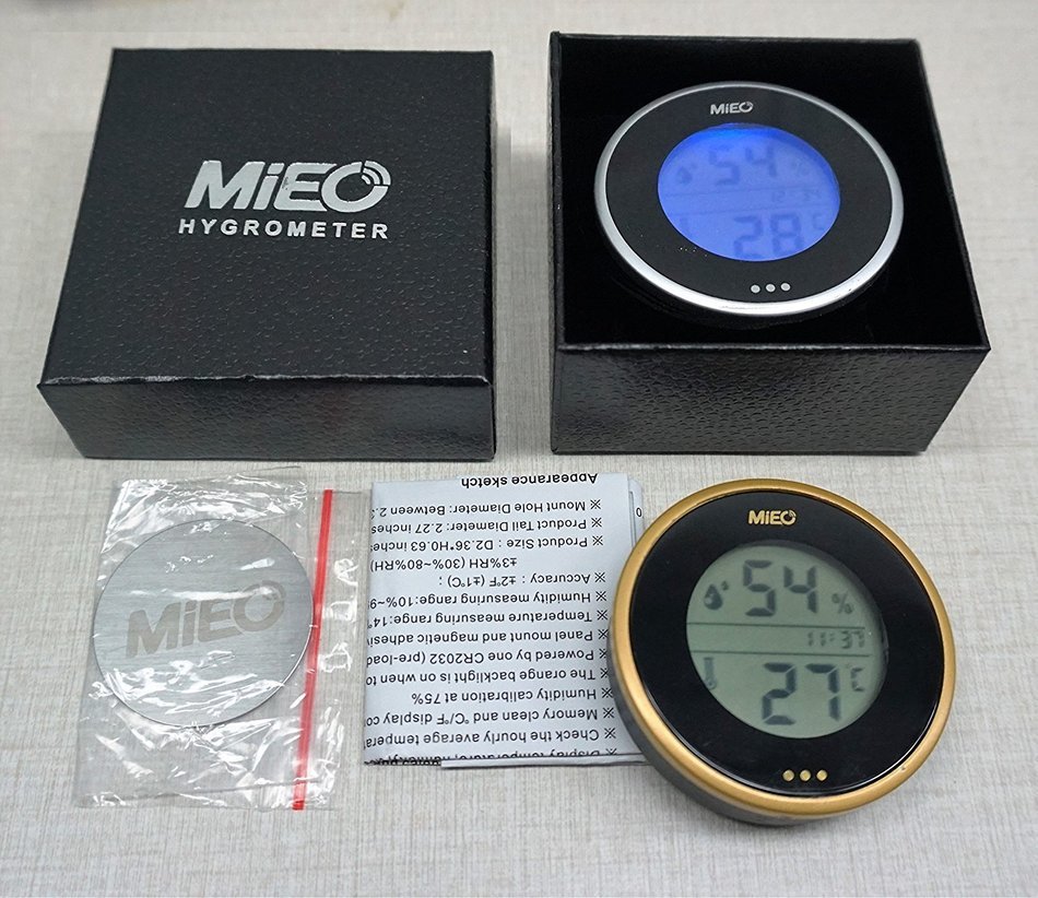 Incubator Thermometer Hygrometer with Hi/Low Memory and Touch Checking Button in Blue Light.Mieo N5
