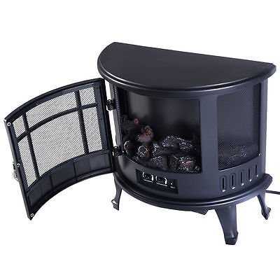 Free Standing Electric 1500W Fireplace Heater Fire Flame Stove Wood Adjustable N2