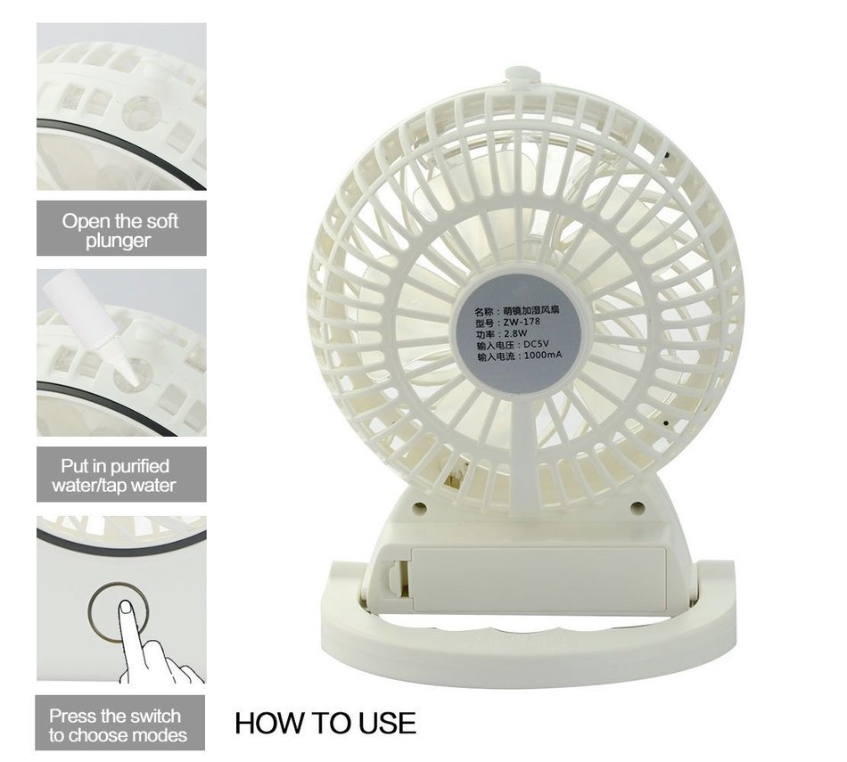 Welltop Table Fans Portable Desktop Humidifier Fan Handheld Fans Rechargeable Cooling Misting Fan Personal Cooling... N21