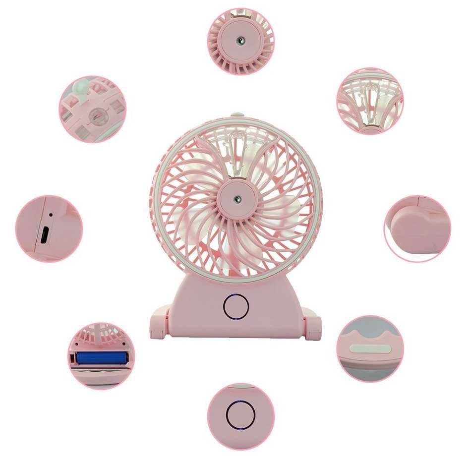 Welltop Table Fans Portable Desktop Humidifier Fan Handheld Fans Rechargeable Cooling Misting Fan Personal Cooling... N27