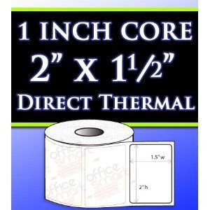 6 Rolls - 2x1.5 Direct Thermal Labels for Zebra GC420d GC420t GK420d GK420t GX420d GX420t LP2824 LP2422 TLP2824...