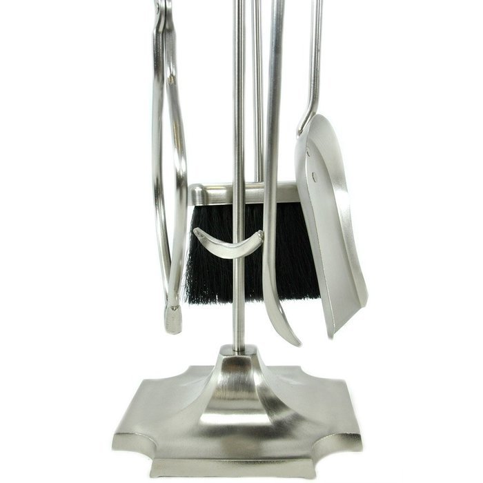 UniFlame Endless Summer F-7547 31" 5 Piece Fireset with Pedestal Base, Satin Pewter Finish N3
