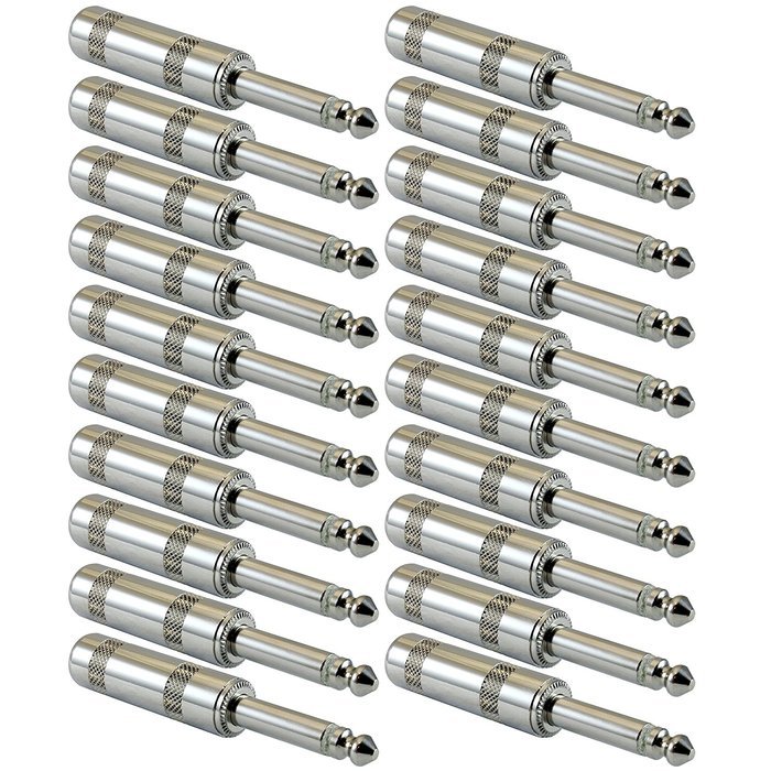 GLS Audio 1/4" Plugs for Speaker Cables, Patch Cables, Snakes - TS Male Mono 1/4 Inch Phono 6.3mm Phone Plug Bulk...