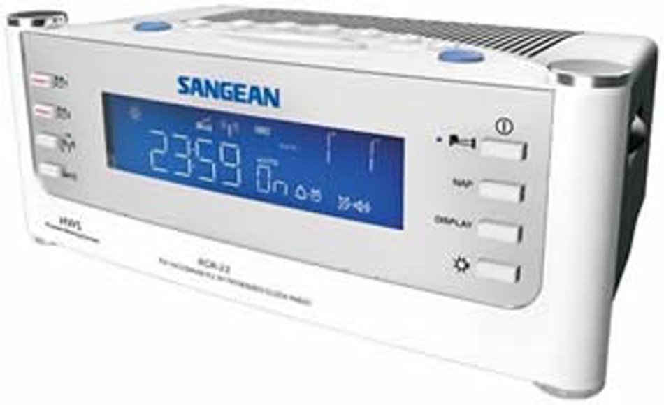 Sangean AM/FM Radio Atomic Clock with Humane Waking System and Large LCD Display, Alarm with Snooze Features,...