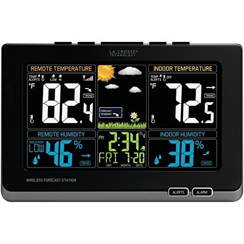 New LA CROSSE TECHNOLOGY 308-1414MB Wireless Weather Station with Color LCD