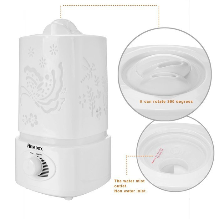 Homdox 1.5L Ultrasonic Cool Mist Humidifier, Essential Oil Diffuser Aroma Humidifier Air Diffuser, 7 Color LED... N3