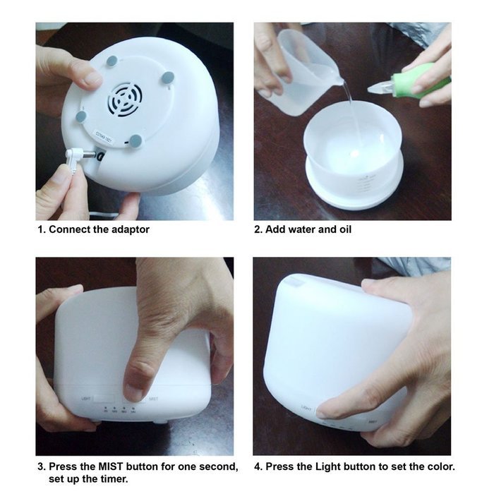 400ml Aroma Essential Oil Diffuser, OrgMemory Ultrasonic Air Humidifier with 6-8 Hours Cont. and 4 Timer Settings...