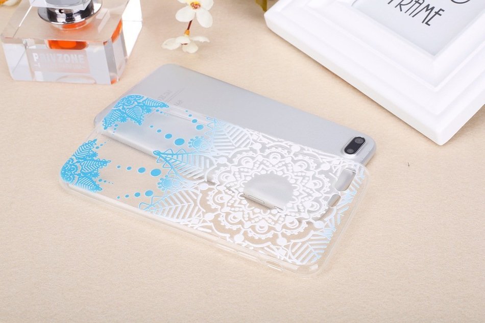 iPhone 7 Plus Case, PHEZEN Henna Mandala Floral Design [Scratch Resistant] Clear TPU Bumper Case Soft Rubber Gel... N29