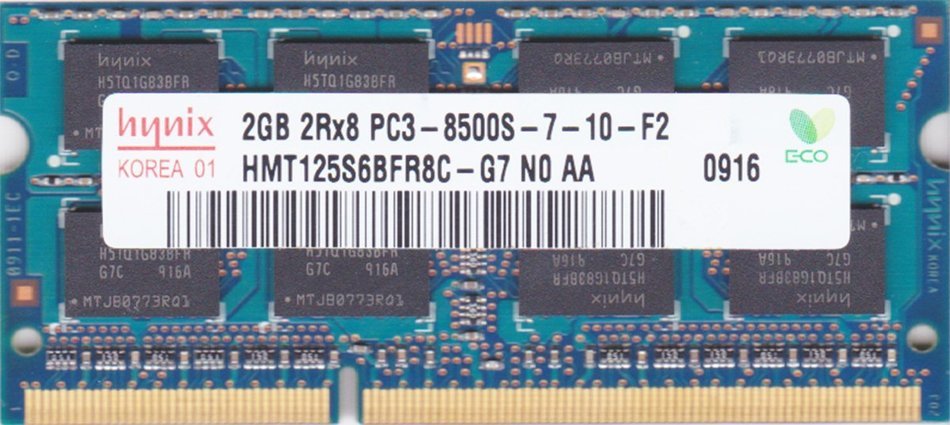 Hynix HMT125S6BFR8CG7 2 GB DDR3 RAM Module - SO DIMM 204-Pin - PC3-8500 - CL7