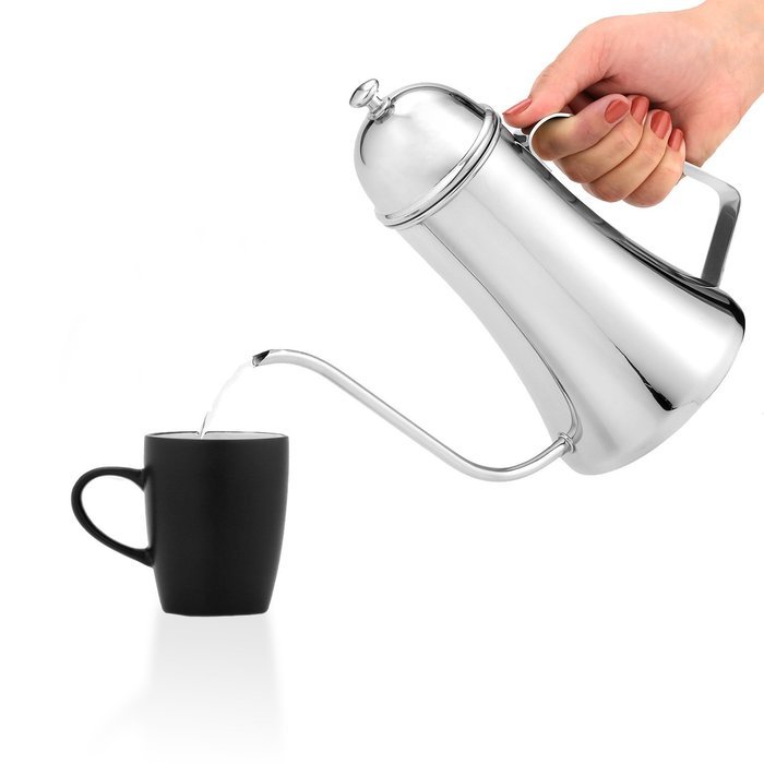Gooseneck Pour Over Kettle For Coffee or Tea By DAQQ, Stainless Steel, Great Tea/Coffee Lovers Gift N4