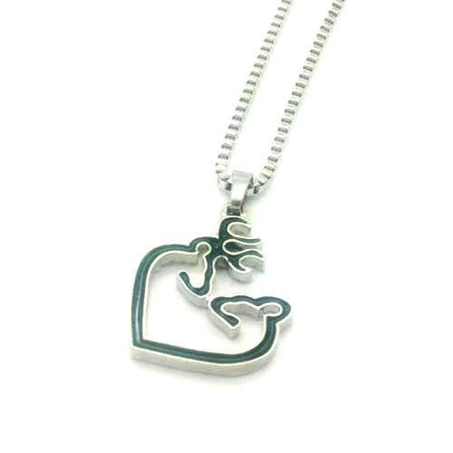 HOT Browning Deer Necklace 42CM 1PCS green Pendants Chain Necklace