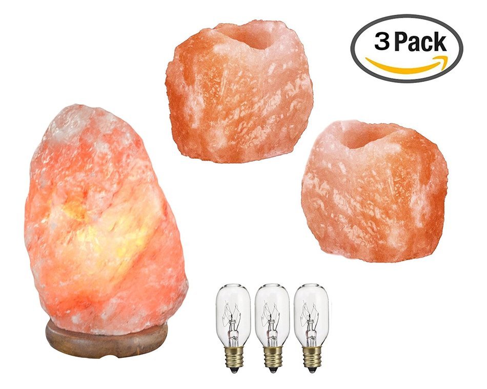 Teikis 2-Pack Himalayan Salt Tea Light Candle Holder Air Purifier And Ionizer, 2 - 3.5 Pounds N5