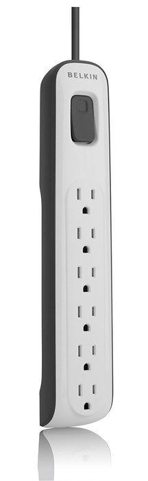 Belkin 6-Outlet AV Power Strip Surge Protector with 2.5-Foot Power Cord, 600 Joules (BV106000-2.5)