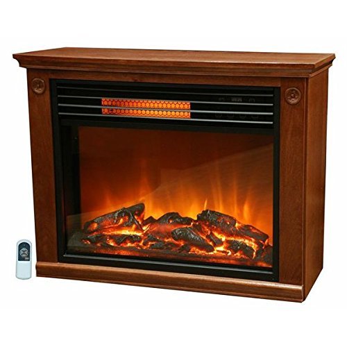 Lifesmart Infrared Fireplace with All Wood Mantle and Remote (Large Room) N2