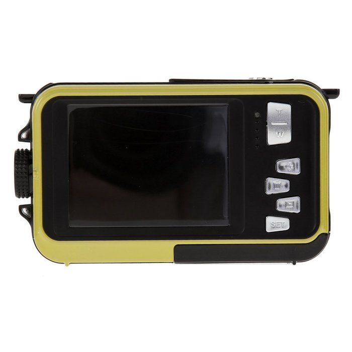 Chinatera Double Screens HD 24MP Waterproof LCD Digital Video Camera 1080P DV 16x Digital Zoom Yellow N3
