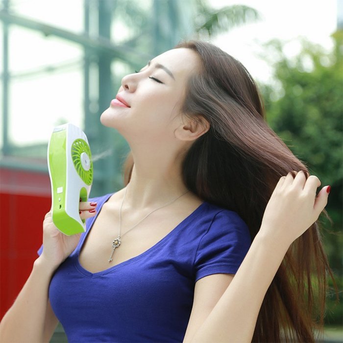 TANYHI Handheld USB Recharge Fan Facial Humidifier Mist Water Spray Fresh Air Conditioner for Beauty, Home, Office... N9