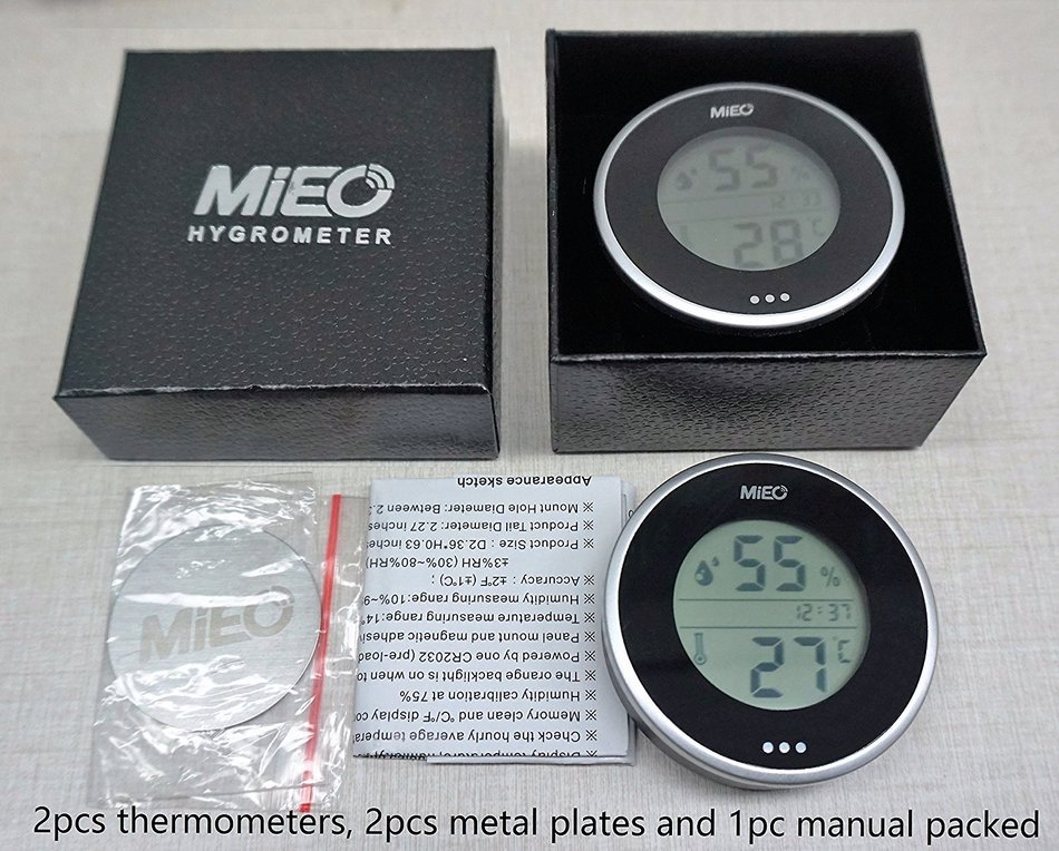 Incubator Thermometer Hygrometer with Hi/Low Memory and Touch Checking Button in Blue Light.Mieo N8
