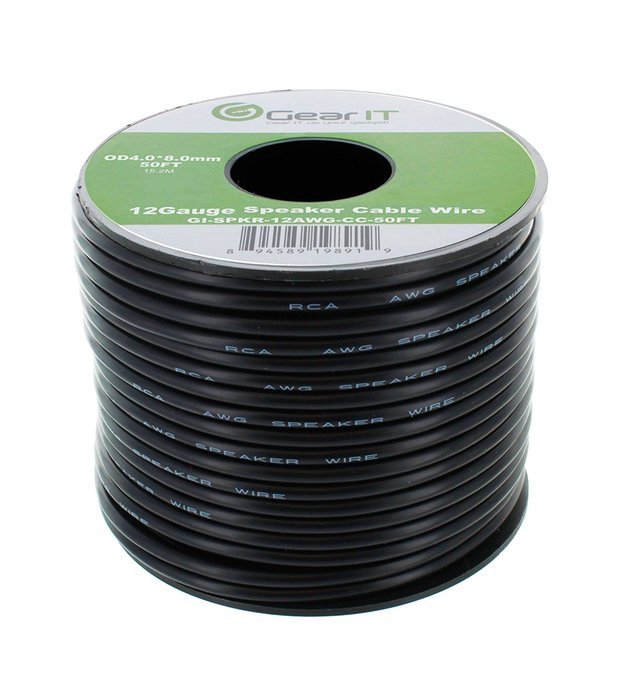 GearIT Pro 12AWG Gauge Speaker Wire, 100 Feet(30.48M), Clear