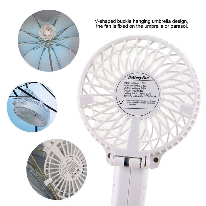 Niceshop Portable Handheld Mini Rechargeable Fans Battery Operated Cooling Fan Electric Personal Fans Foldable... N6