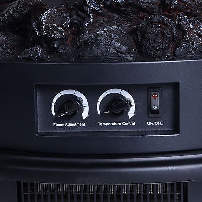 Free Standing Electric 1500W Fireplace Heater Fire Flame Stove Wood Adjustable N6