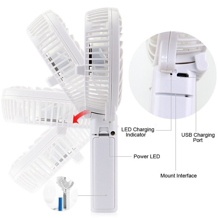 Niceshop Portable Handheld Mini Rechargeable Fans Battery Operated Cooling Fan Electric Personal Fans Foldable... N7