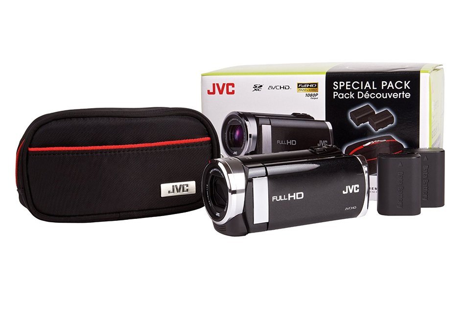 JVC GZ-E209 FHD SDXC 40x Zoom 3.0 Touch LCD Camcorder with Case and Battery Kit - Black