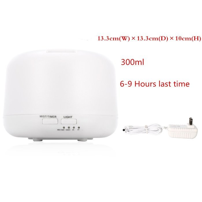 Ohala 300ml Aromatherapy Essential Oil Diffuser Ultrasonic Air Humidifier with 4 Timer Settings 7 LED Color Changing... N5