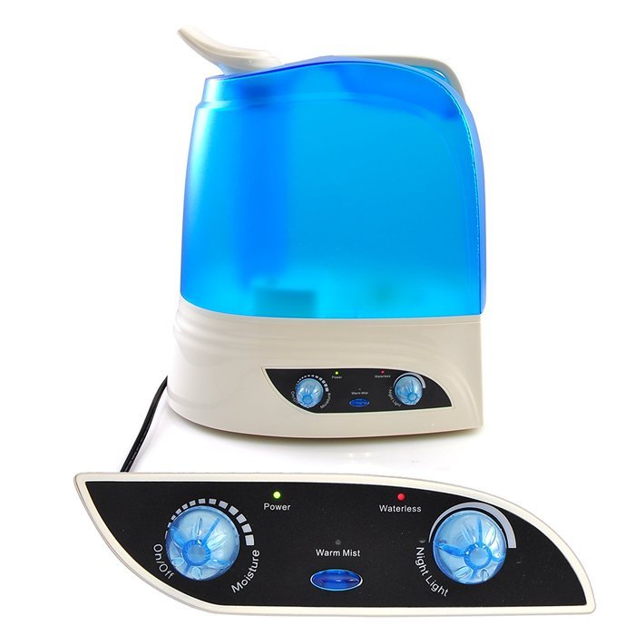 SereneLife PSLHUM80 Ultrasonic Humidifier, Warm/Cool Mist Moisture with Built-In Night Light N4