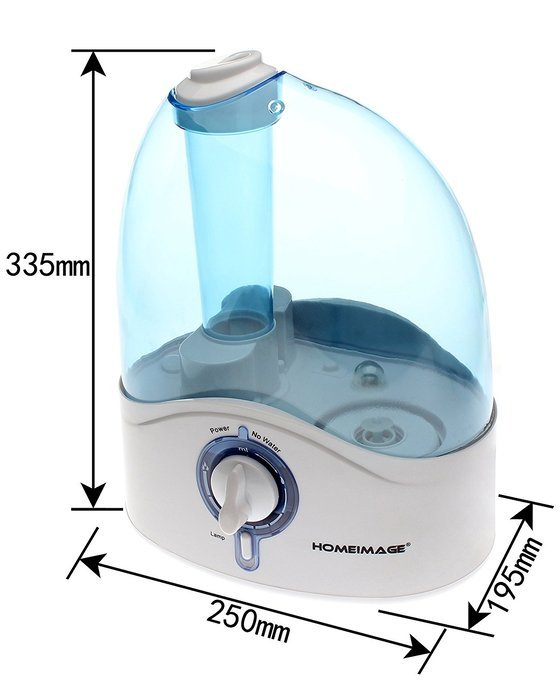 HOMEIMAGE 1.58 Gallons per day Output, 1.19 gallons or 4.5 liters Large Tank Capacity Cool Mist Humidifier - HI-HYB12BLUM N8