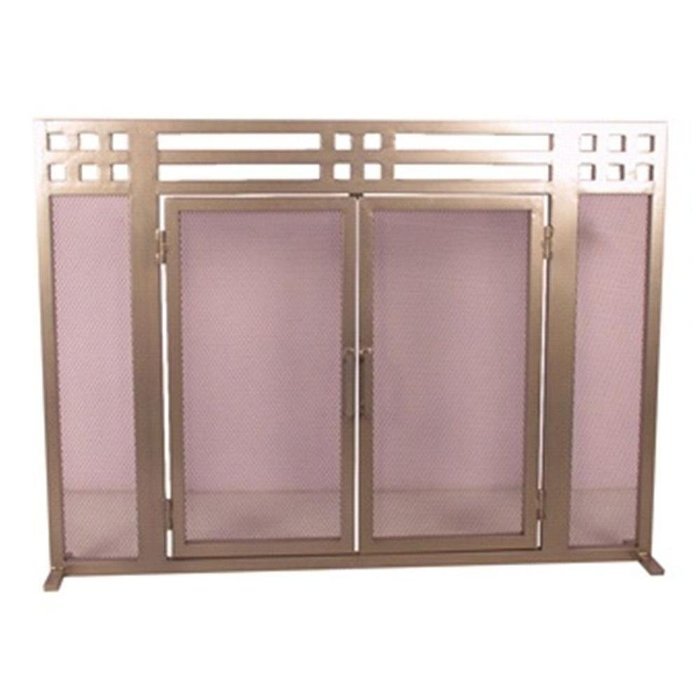 Layton Pewter Single-Panel Fireplace Screen Pewter Powder Coated Finish N3