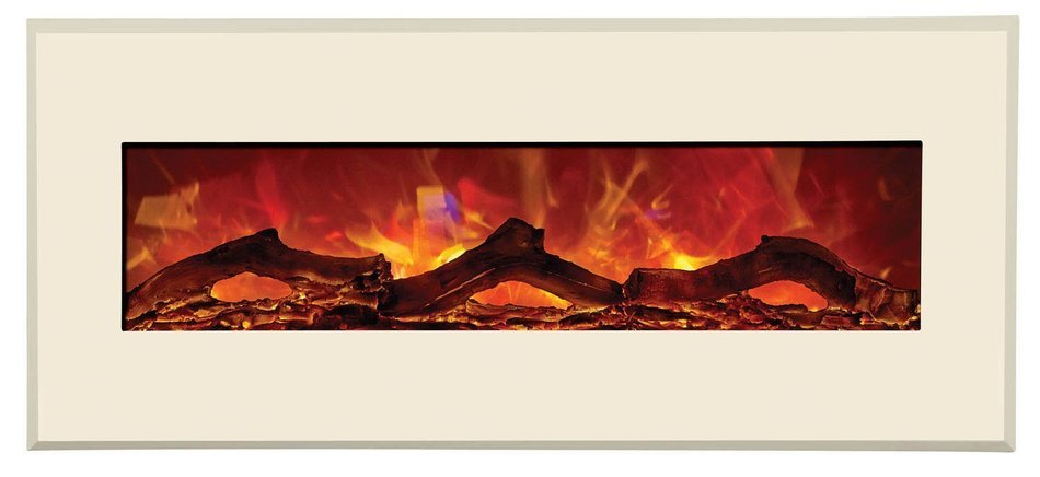 Amantii Advanced Series Wall Mount/Built-In Electric Fireplace with Coastal Blue Steel Surround, 58 Inch N18
