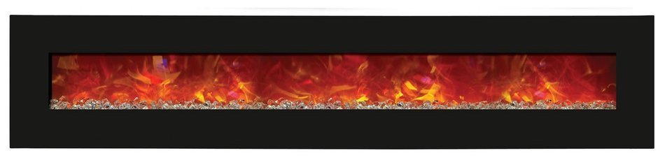 Amantii Advanced Series Wall Mount/Built-In Electric Fireplace with Coastal Blue Steel Surround, 58 Inch N22