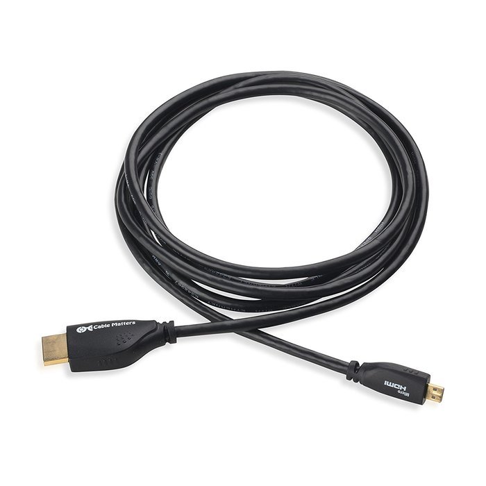 Cable Matters (2 Pack) High Speed Micro-HDMI (Type D) to HDMI (Type A) Cable 3D & 4K Resolution Ready with Ethernet...