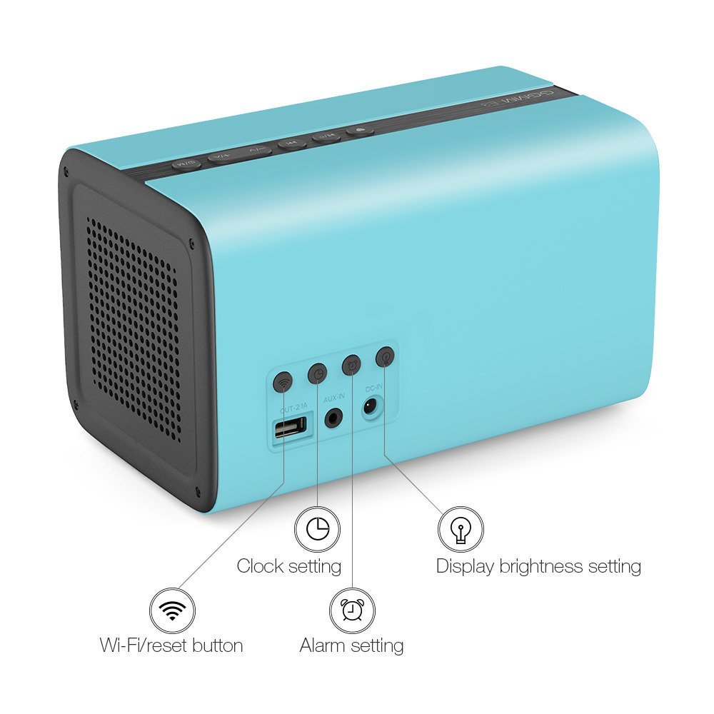 GGMM E3 Wireless WiFi/ Bluetooth Speaker with LED Alarm Clock & Smart ...