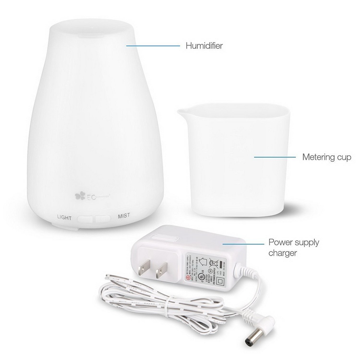 Kissemoji 100ml Room Ultrasonic LED Aroma Air Humidifier Diffuser ...