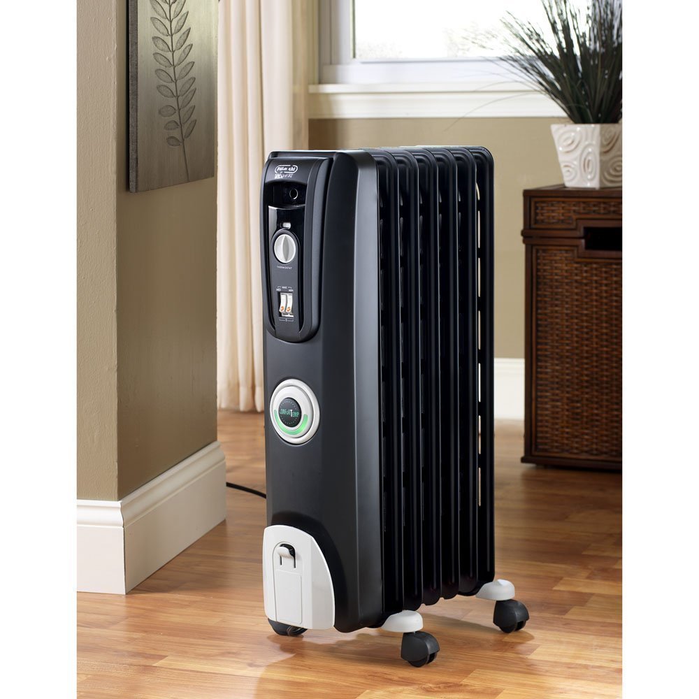 Electric Radiant Radiator Heater Oil Filled Portable Indoor Warm 1500 ...